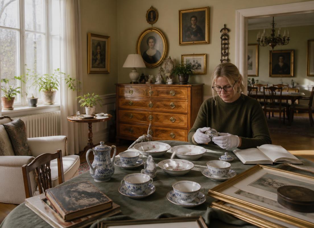 Värdering av porslin och tavlor i ett svenskt hem